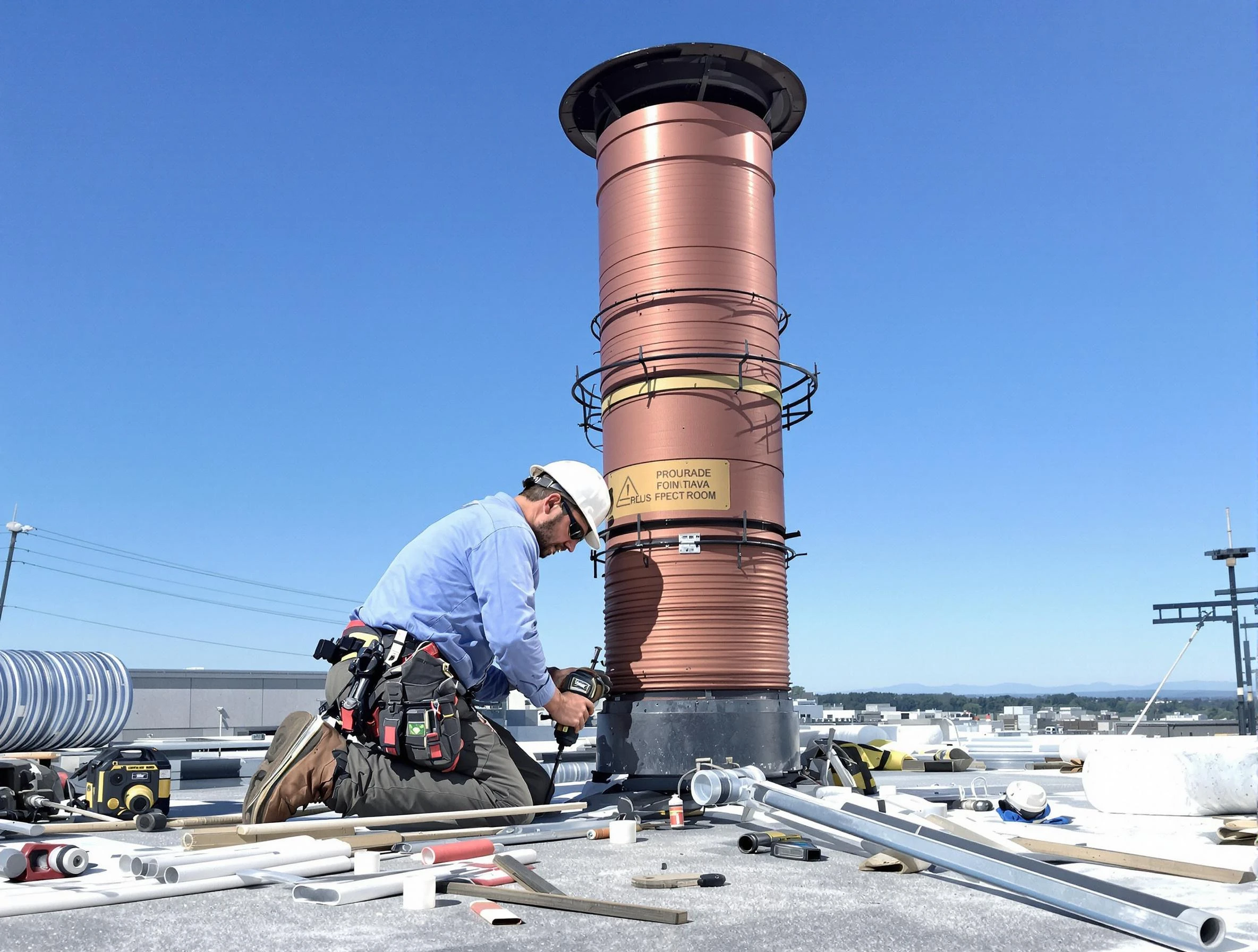 Installed chimney liner by Columbine Chimney Sweep in Columbine, CO