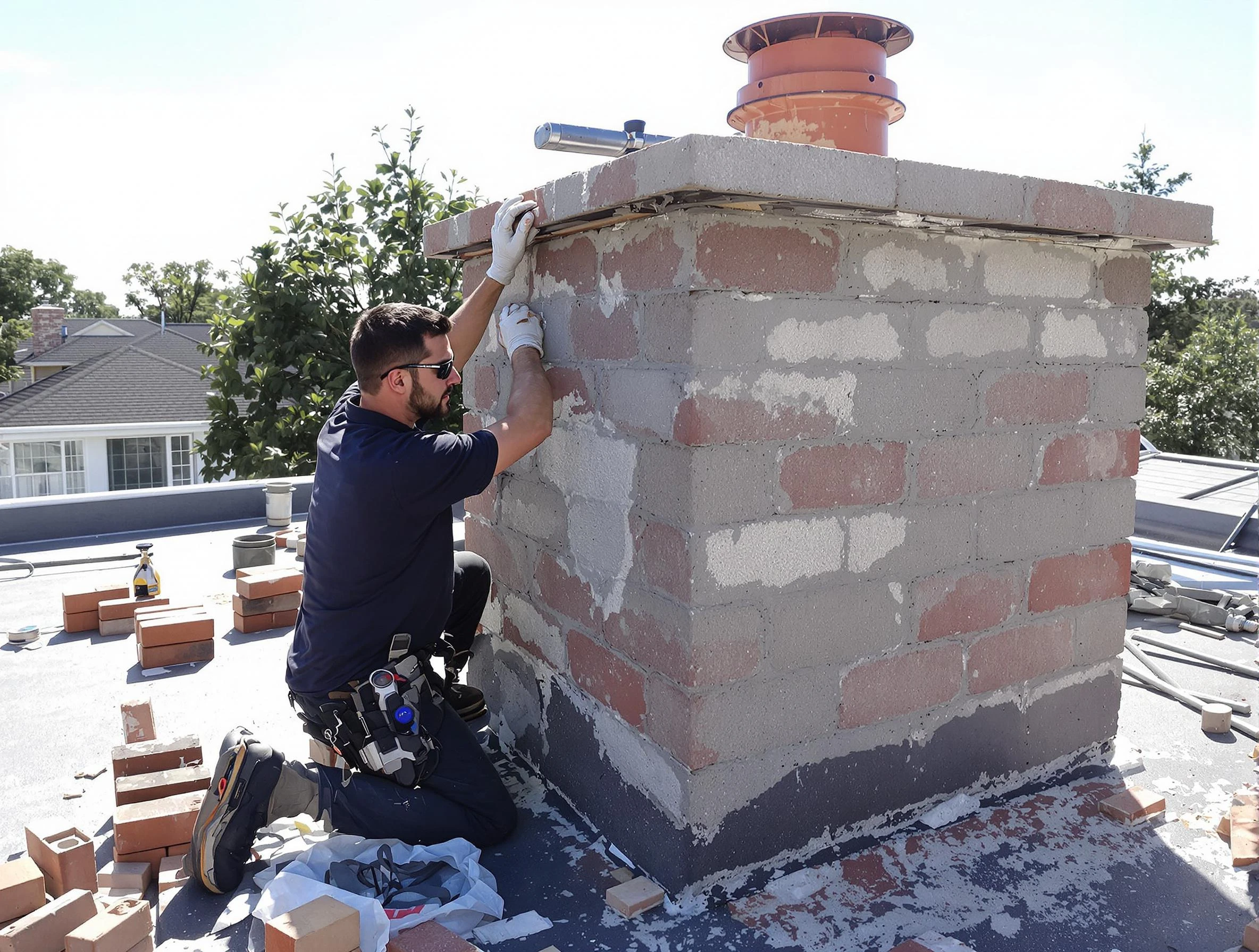 Advanced chimney repair process by Columbine Chimney Sweep in Columbine, CO