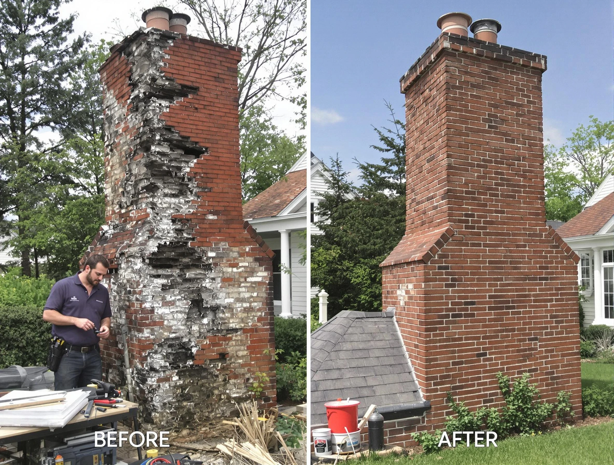 Columbine Chimney Sweep performing a full chimney restoration in Columbine, CO