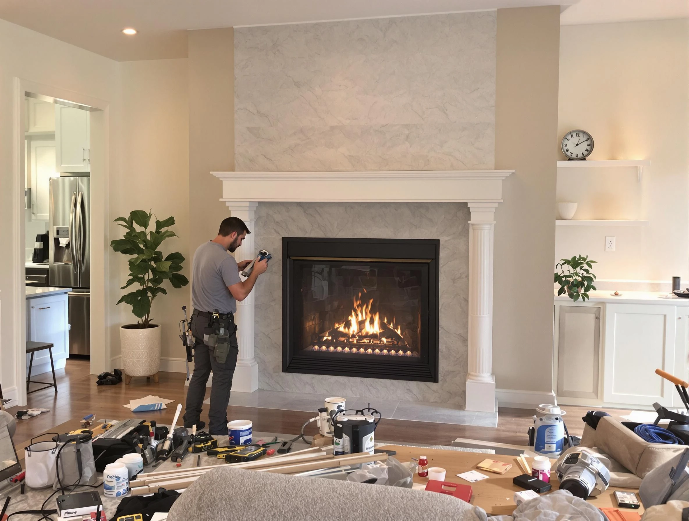 Newly installed fireplace by Columbine Chimney Sweep in Columbine, CO