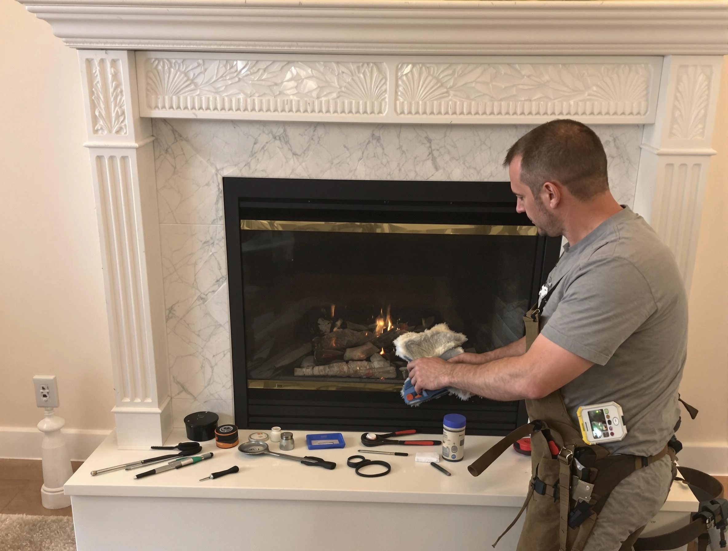 Columbine Chimney Sweep performing fireplace maintenance in Columbine, CO