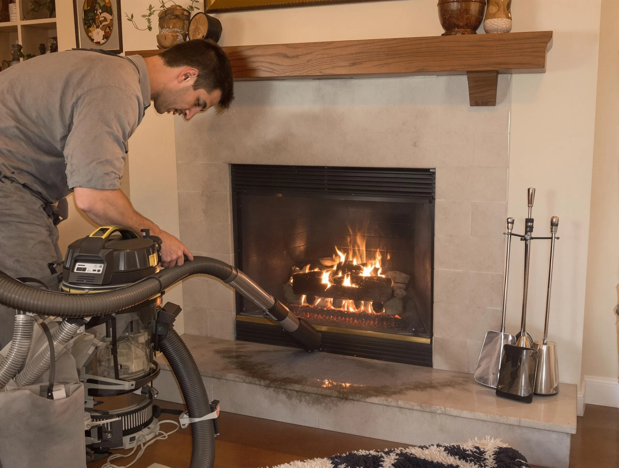 Routine fireplace upkeep by Columbine Chimney Sweep in Columbine, CO