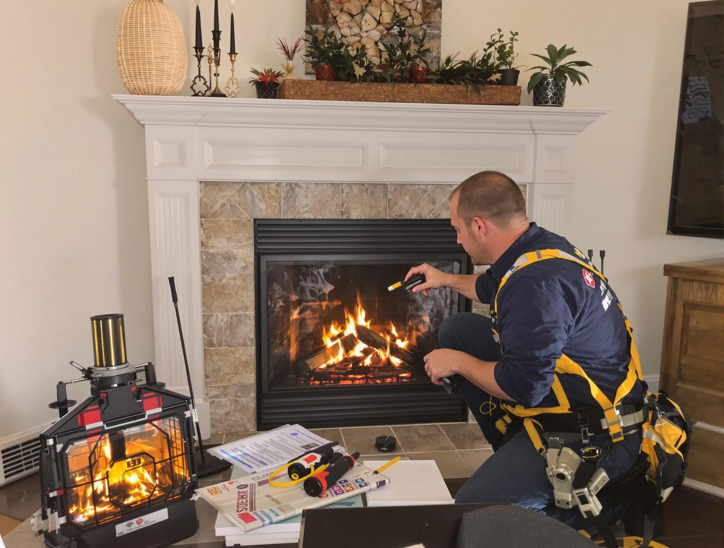 Safety-focused fireplace inspection by Columbine Chimney Sweep in Columbine, CO